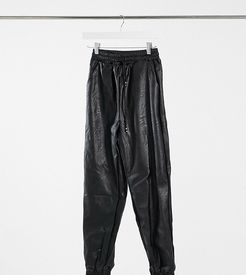 PU sweatpants in black