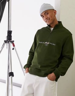 Jetty half-zip embroidered sweatshirt in green