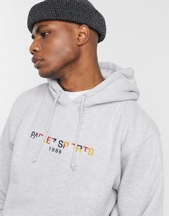 Nelson embroidered hoodie in gray