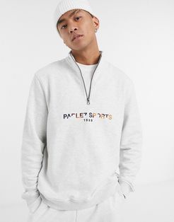 Nelson half-zip embroidered sweatshirt in gray