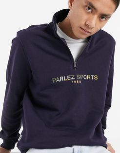 Nelson half-zip embroidered sweatshirt in navy