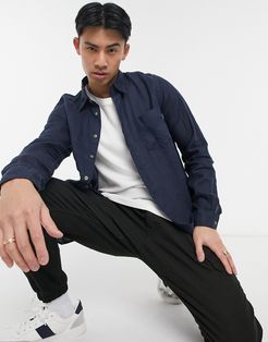 tailored long sleeve shirt in navy