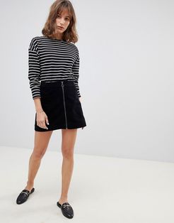 Mini Skirt In Velvet-Black