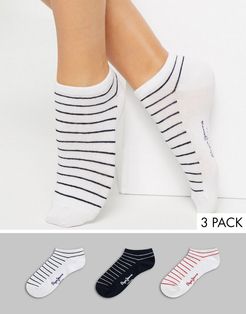 Pepe Anna 3 Pack Striped Sneaker Socks-Multi