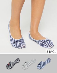 Pepe Stella 3 Pack Striped Trainer Socks-Multi