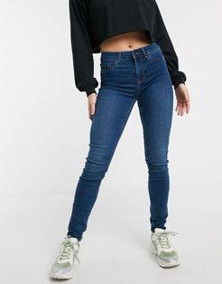 shape up mid waist jeans in blue