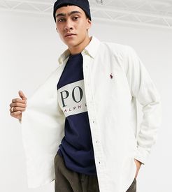 x ASOS Exclusive collab regular fit corduroy shirt in cream with polo player logo