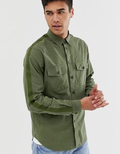 relaxed fit taped shirt in khaki-Green