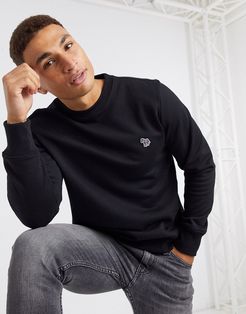 zebra logo crew neck sweat in black