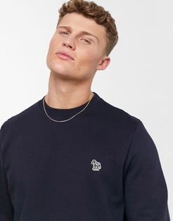 zebra logo crew neck sweat in navy