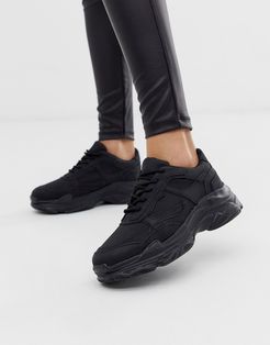 Blend black color drenched chunky sneakers