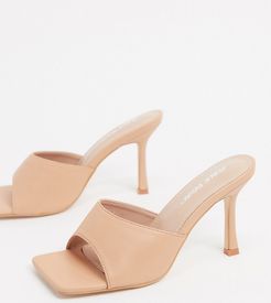Harlow mule with square toe in beige