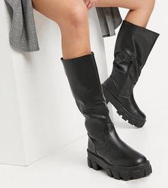 Karma knee boots in black