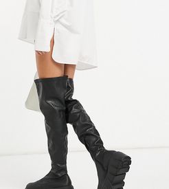 Lingo chunky over the knee boots in black