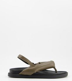 Minorca padded toe post sandals in khaki-Green