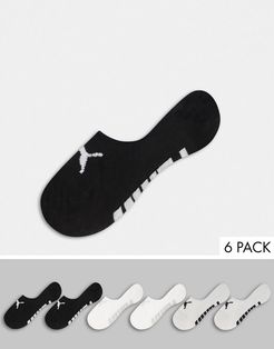 6 pack sneaker socks in black gray white-Multi