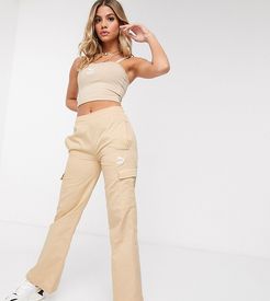 cargo wide leg pants in pebble exclusive to ASOS-White