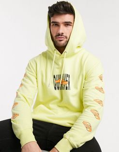 Either Way fleece hoodie in yellow