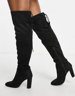 over the knee boots in black