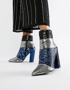 Sequin Ankle Boots-Multi