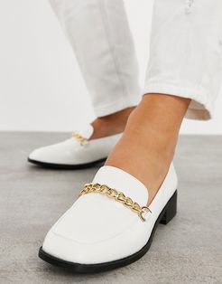 Aleema flat shoes with chain detail in white croc