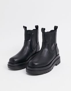 Brazen chunky biker boots in black