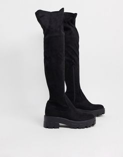 Pierra chunky over the knee boots in black