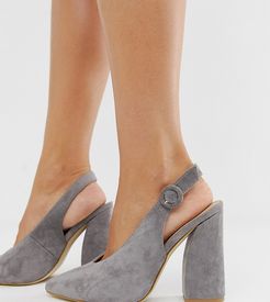 Brook gray block heeled shoes-Grey