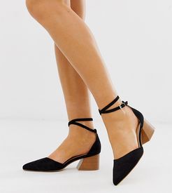 Ramira black suede mid heeled shoes