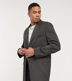 blazer in gray stripe-Grey