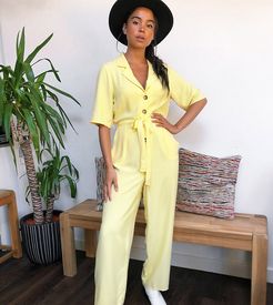 inspired boiler jumpsuit in yellow