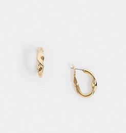 inspired gold plated warped hoop earrings