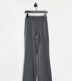 Inspired high waist flare pant in gray-Beige