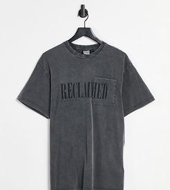 inspired logo pocket t-shirt in charcoal-Grey