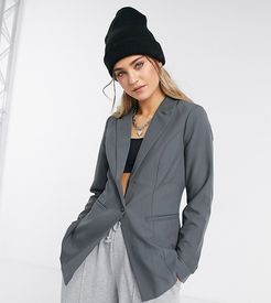 inspired slim blazer in gray-Beige