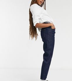 inspired The '91 mom jean with button fly in indigo-Blue