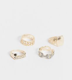 inspired old school chunky gold ring multi pack