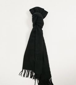 inspired unisex blanket scarf with logo tab in black
