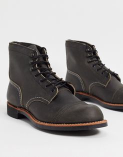 iron ranger boots in charcoal gray leather-Grey