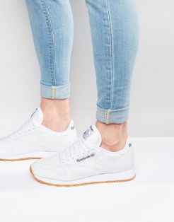 Classic leather sneakers in white 49799