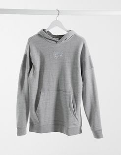 TE melange OTH hoodie in medium gray heather