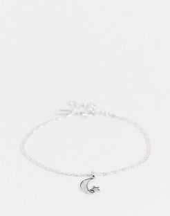 Luna bracelet with moon charm in silver plate