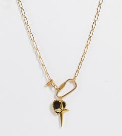 Valentina multi heart charm necklace in gold plate