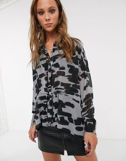 form oversized shirt-Multi