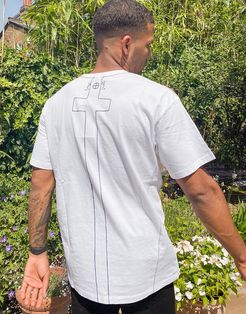 organic oversized t-shirt in white-Black