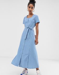 Resume Noma gingham midi dress-Blue