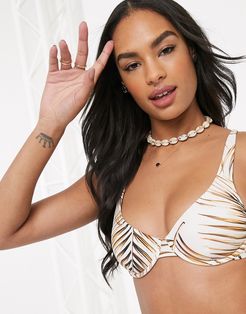 Panama underwired bikini top in tropical-White