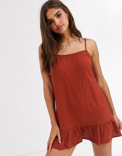 Sundown beach dress in dark red-Orange