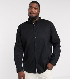 Big & Tall long sleeve oxford shirt in black