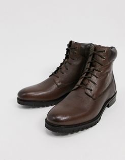 boots in tumbled leather-Brown